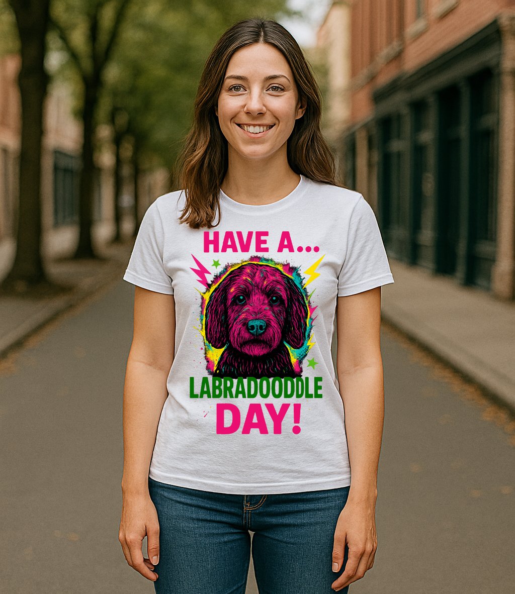 aXo Labradoodle Day Large White T-Shirt