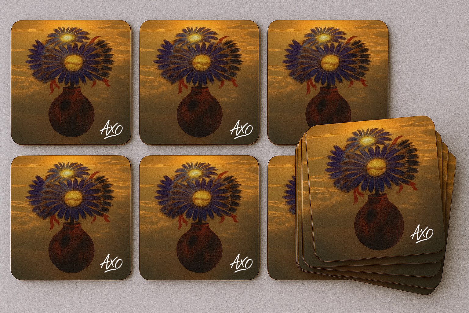 aXo Sunflower Sky Coaster 8 Set