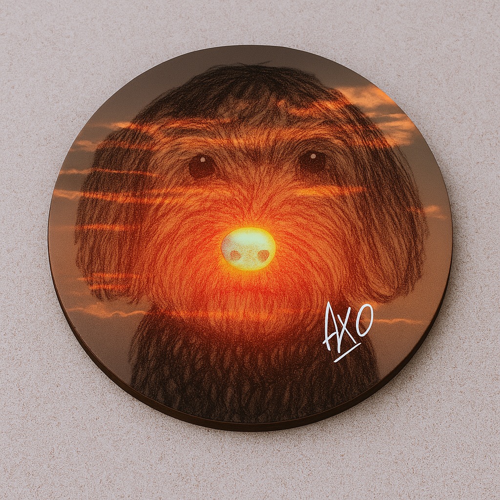 aXo Labradoddle Sunset Coaster 4 Set