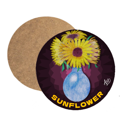 aXo Sunflower Vase Coaster 4 Set