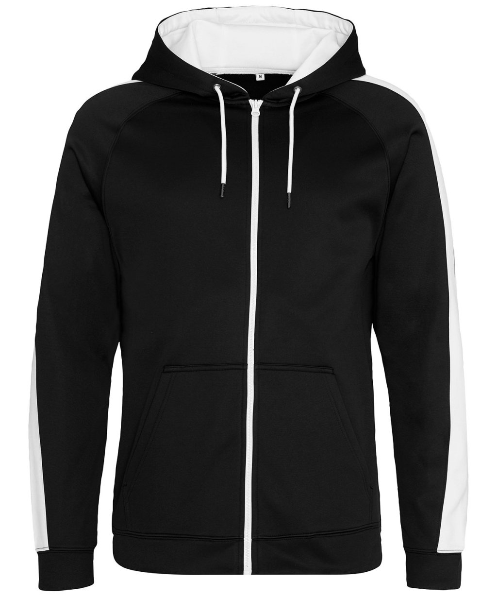 Plain Full Zip Hoodie Black Large