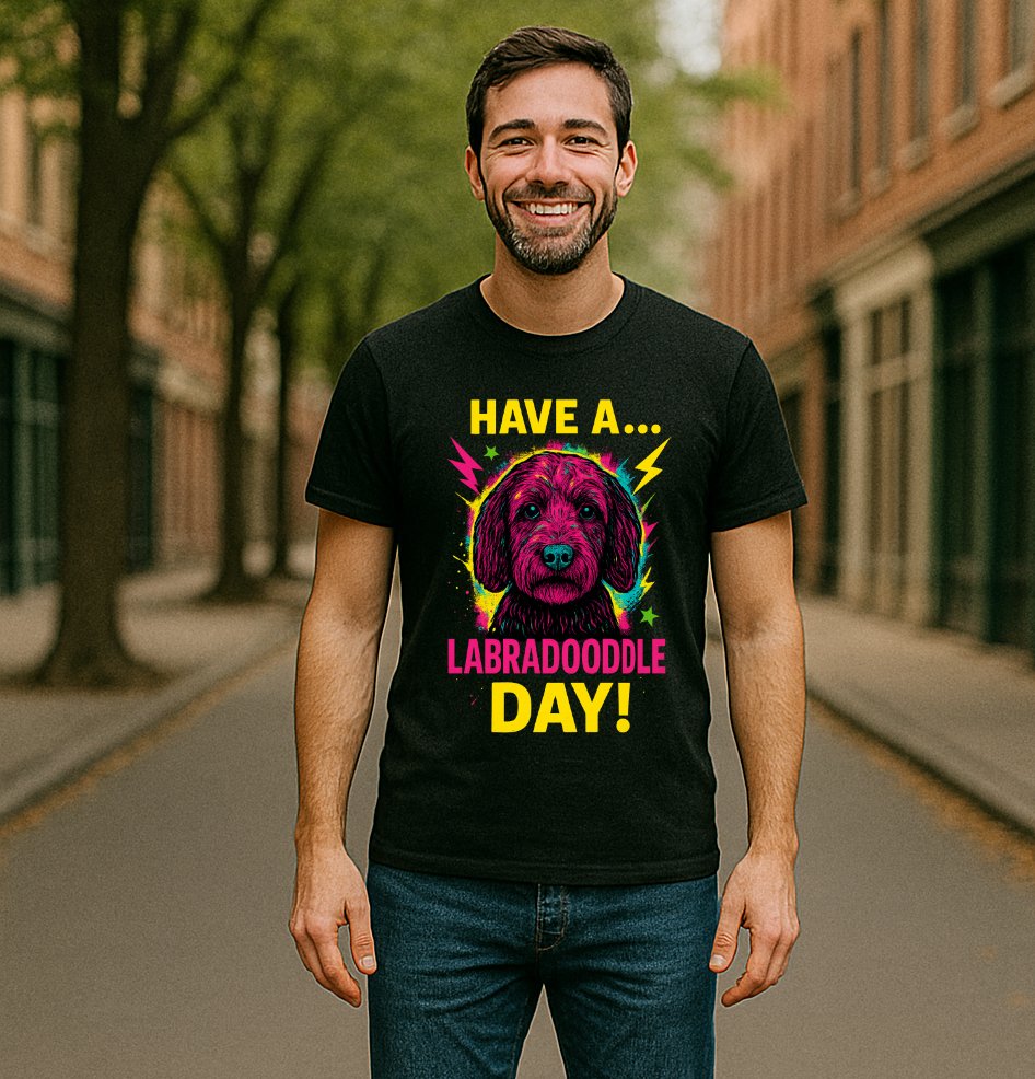 aXo Labradoodle Day X-Large Black T-Shirt