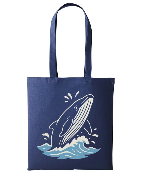 Tote Bag Navy - Whale Design