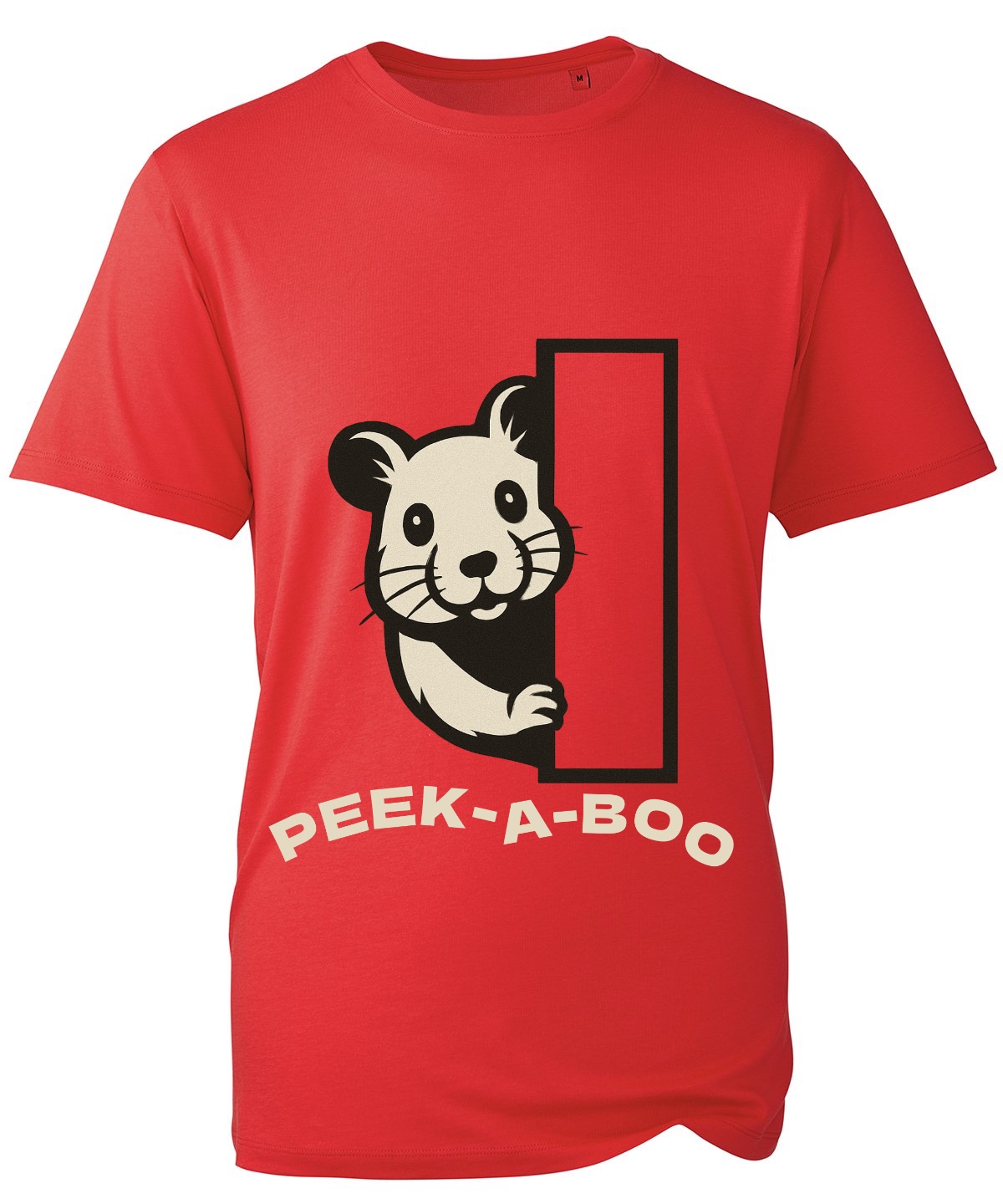 Adults Hamster Peek-A-Boo T-Shirt on Red